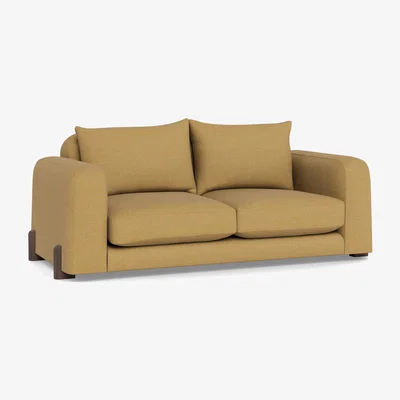 Heal's Heal's Nuvola 2 Seater Sofa Boucle Tweed Citrine Natural Oak Feet