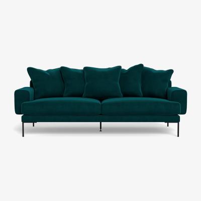 Heal's Heal's Torrington 4 Seater Sofa Smart Luxe Velvet Ocean Black Feet