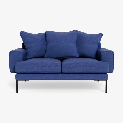 Heal's Heal's Torrington 2 Seater Sofa Brushed Cotton Cobalt Black Feet