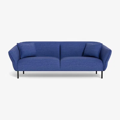 Heal's Heal's Alto 4 Seater Sofa Brushed Cotton Cobalt Black Feet