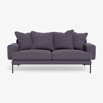 Heal's Heal's Torrington 3 Seater Sofa Linen Shadow Black Feet