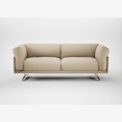 Heal's Heal's Novara 3 Seater Sofa Loop Twill Fossil Stainless Steel Feet