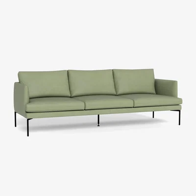 Heal's Heal's Matera 4 Seater Sofa Siena Cotton Pistachio Black Feet