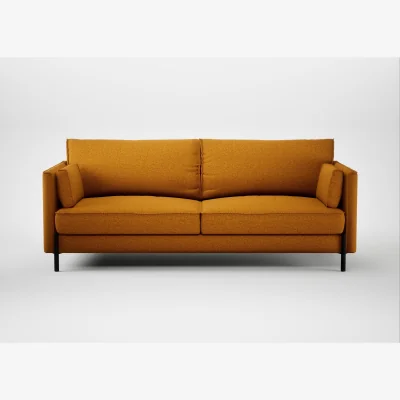 Heal's Heal's Tortona 3 Seater Sofa Loop Twill Ochre Black Feet