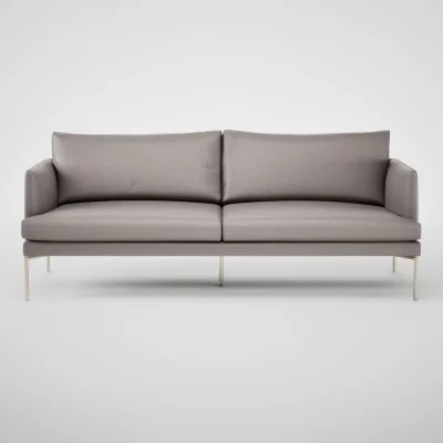 Heal's Heal's Matera 3 Seater Sofa Heritage Leather Dark Walnut 2069 Black Feet