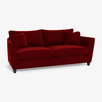 Heal's Heal's Torino 4 Seater Sofa Smart Luxe Velvet Mulberry Natural Ash Feet - Heal's UK Furniture