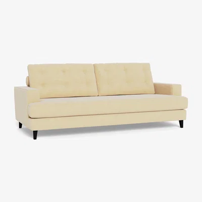 Heal's Heal's Mistral 4 Seater Sofa Smart Luxe Velvet Biscuit Black Feet
