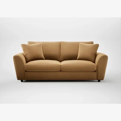 Heal's Heal's Snooze 4 Seater Sofa Wool Velvet Camel Black Feet