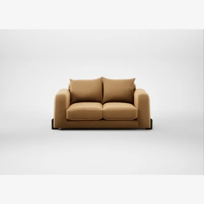 Heal's Heal's Nuvola 2 Seater Sofa Wool Velvet Camel Black Feet