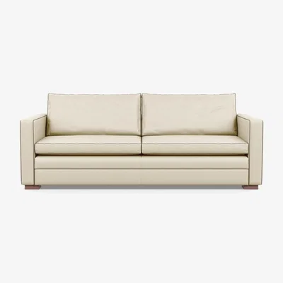 Heal's Heal's Palermo 4 Seater Sofa Leather Grain Storm 006 Walnut Feet