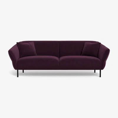 Heal's Heal's Alto 4 Seater Sofa Velvet Grape Black Feet