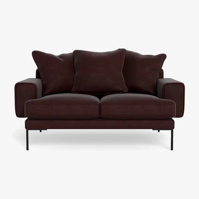 Heal's Heal's Torrington 2 Seater Sofa Smart Luxe Velvet Acorn Black Feet