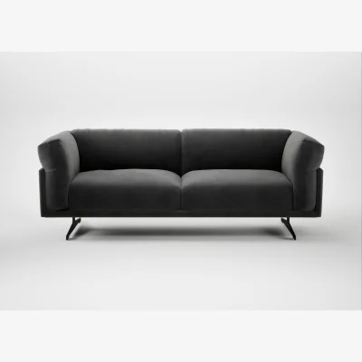 Heal's Heal's Novara 3 Seater Sofa Smart Luxe Velvet Nickel Black Feet