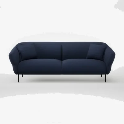Heal's Heal's Alto 4 Seater Sofa Smart Cotton Linen Indigo Black Feet
