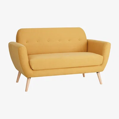 Homebase Scandi Savannah 2 Seat Sofa - Mustard