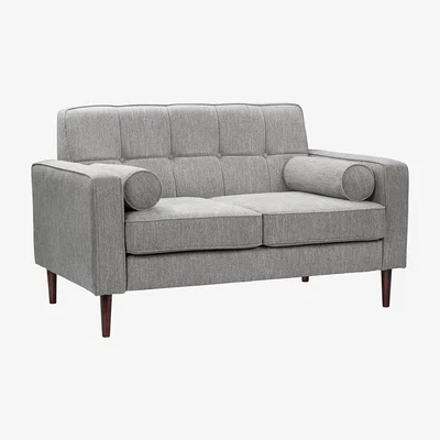 Homebase Draper Woven Fabric 2 Seater Sofa in a Box - Grey