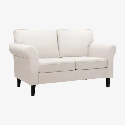 Homebase Linea Woven Fabric 2 Seater Sofa in a Box - Natural