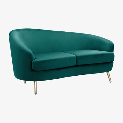 Homebase Lucie Asymmetric 2 Seater Sofa - Teal