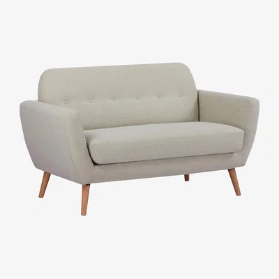 Homebase Scandi Savannah Brushed Fabric 2 Seat Sofa - Light Neutral