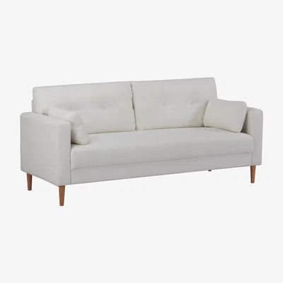 Homebase Taylor Textured Boucle 3 Seater Sofa - White