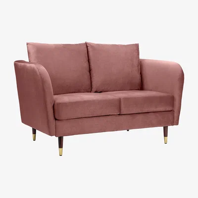 Homebase Cosmo Velvet 2 Seater Sofa in a Box - Rose Pink