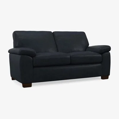 John Lewis John Lewis Camden Medium 2 Seater Leather Sofa, Dark Leg