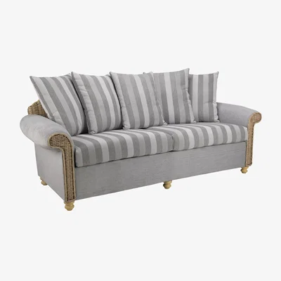 John Lewis Desser Samford Rattan Scatter Back 3-Seater Sofa, Grey
