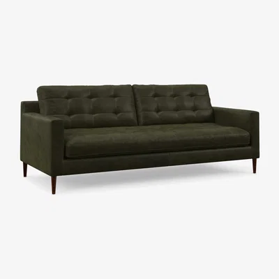 John Lewis John Lewis Draper II Large 3 Seater Leather Sofa, Dark Leg