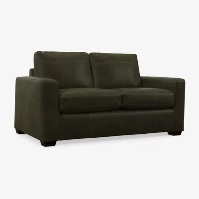 John Lewis John Lewis Oliver Small 2 Seater Leather Sofa, Dark Leg