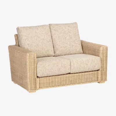 John Lewis Desser Burford Rattan 2-Seater Sofa, Farrow