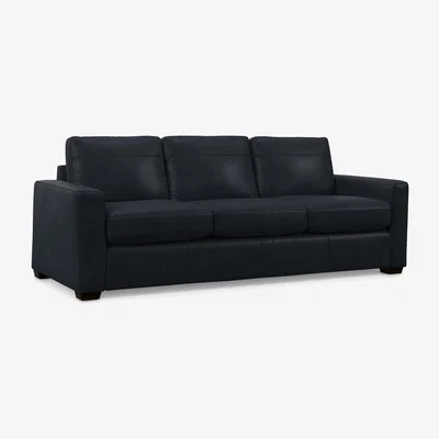 John Lewis John Lewis Oliver Grand 4 Seater Leather Sofa, Dark Leg