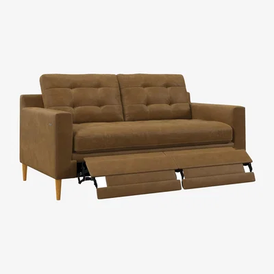 John Lewis John Lewis Draper II Motion Large 2 Seater Leather Sofa, Metal Leg