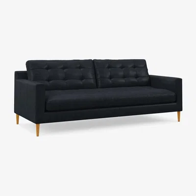 John Lewis John Lewis Draper II Large 3 Seater Leather Sofa, Light Leg