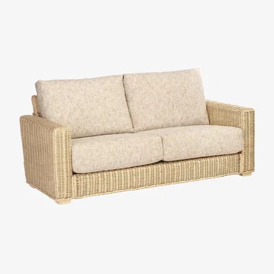 John Lewis Desser Burford Rattan 3-Seater Sofa, Farrow