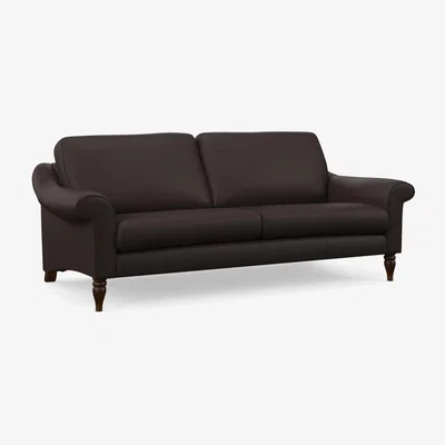 John Lewis John Lewis Camber Leather Grand 3 Seater Sofa, Dark Leg