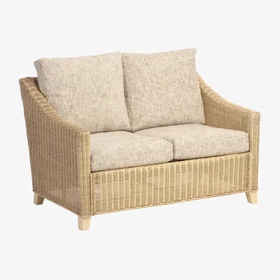 John Lewis Desser Dijon Rattan 2-Seater Sofa, Farrow