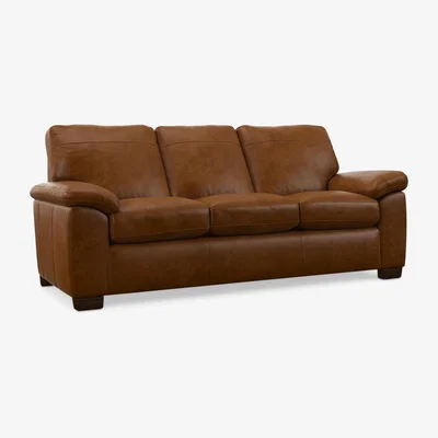 John Lewis John Lewis Camden Grand 4 Seater Leather Sofa, Dark Leg