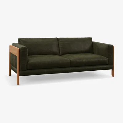 John Lewis John Lewis Nest Grand 4 Seater Leather Sofa, Light Leg