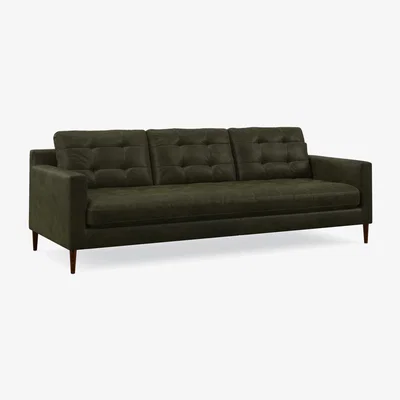 John Lewis John Lewis Draper II Grand 4 Seater Leather Sofa, Dark Leg