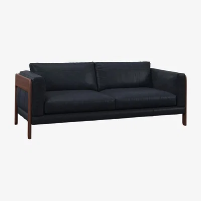 John Lewis John Lewis Nest Grand 4 Seater Leather Sofa, Dark Leg