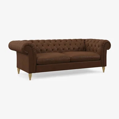 John Lewis John Lewis Cromwell Grand 4 Seater Leather Sofa Bed, Light Leg