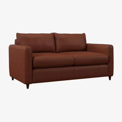 John Lewis John Lewis Bailey II Medium 2 Seater Leather Sofa Bed, Dark Leg