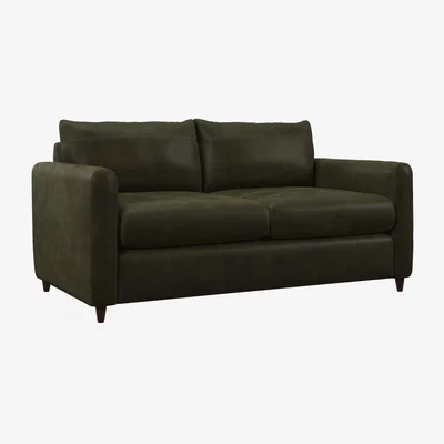 John Lewis John Lewis Bailey II Medium 2 Seater Leather Sofa Bed, Dark Leg