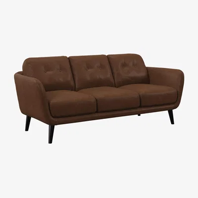 John Lewis John Lewis Arlo Large 3 Seater Leather Sofa, Dark Leg