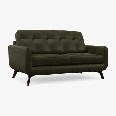John Lewis John Lewis Barbican Medium 2 Seater Leather Sofa, Dark Leg