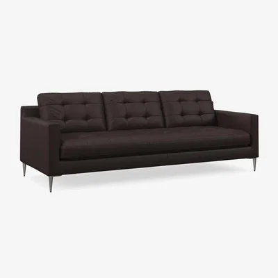 John Lewis John Lewis Draper II Grand 4 Seater Leather Sofa, Metal Leg