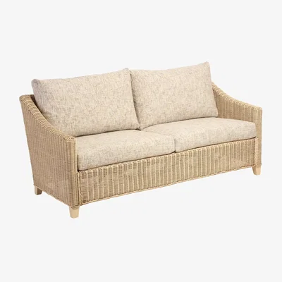 John Lewis Desser Dijon Rattan 3-Seater Sofa, Farrow