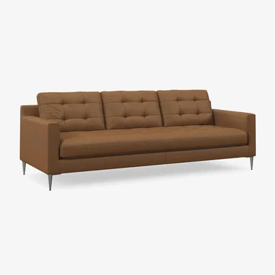 John Lewis John Lewis Draper II Grand 4 Seater Leather Sofa, Metal Leg