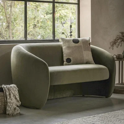 Knees Curvo 2 Seater Sofa - Moss Green