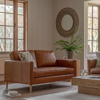Knees Osborne Leather 2 Seater Sofa - Vintage Brown